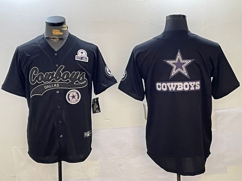 Men Dallas Cowboys Blank Black Joint Name 2024 Nike Limited NFL Jersey style 16